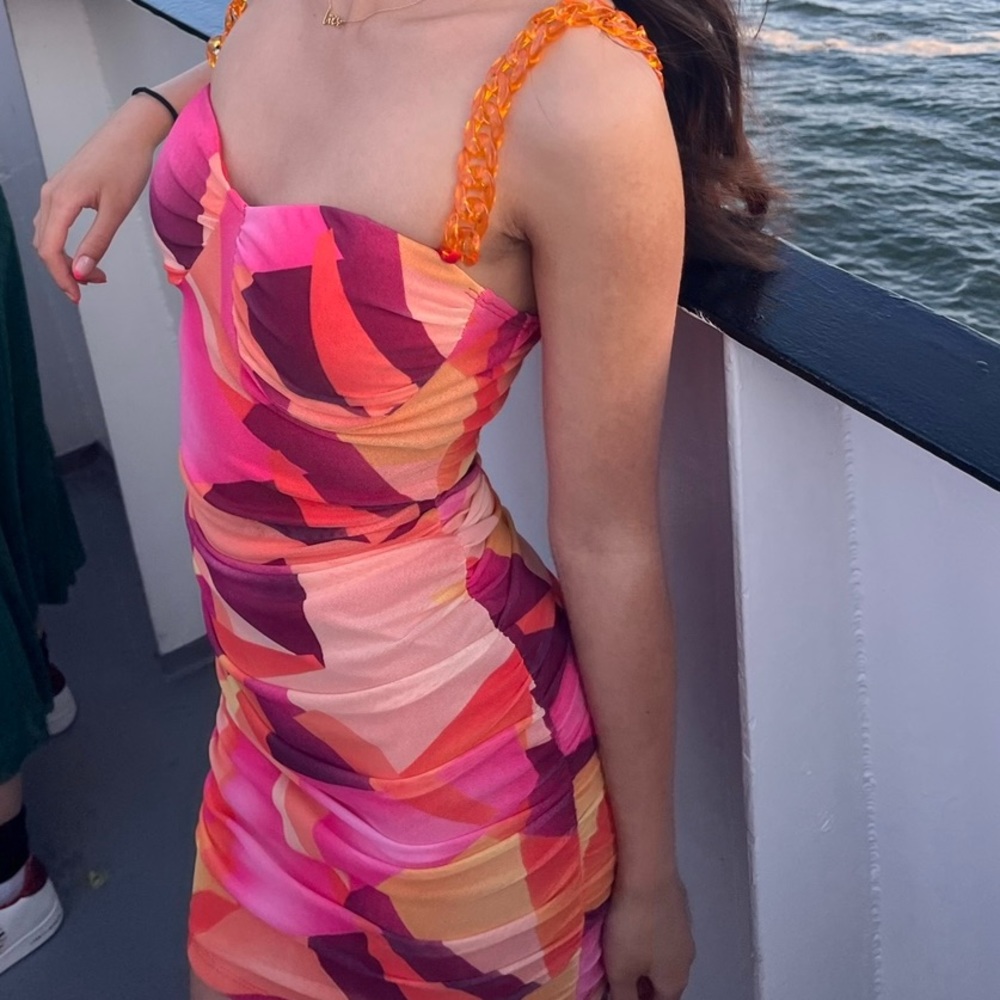 Windsor Pink and Orange Mini Dress
